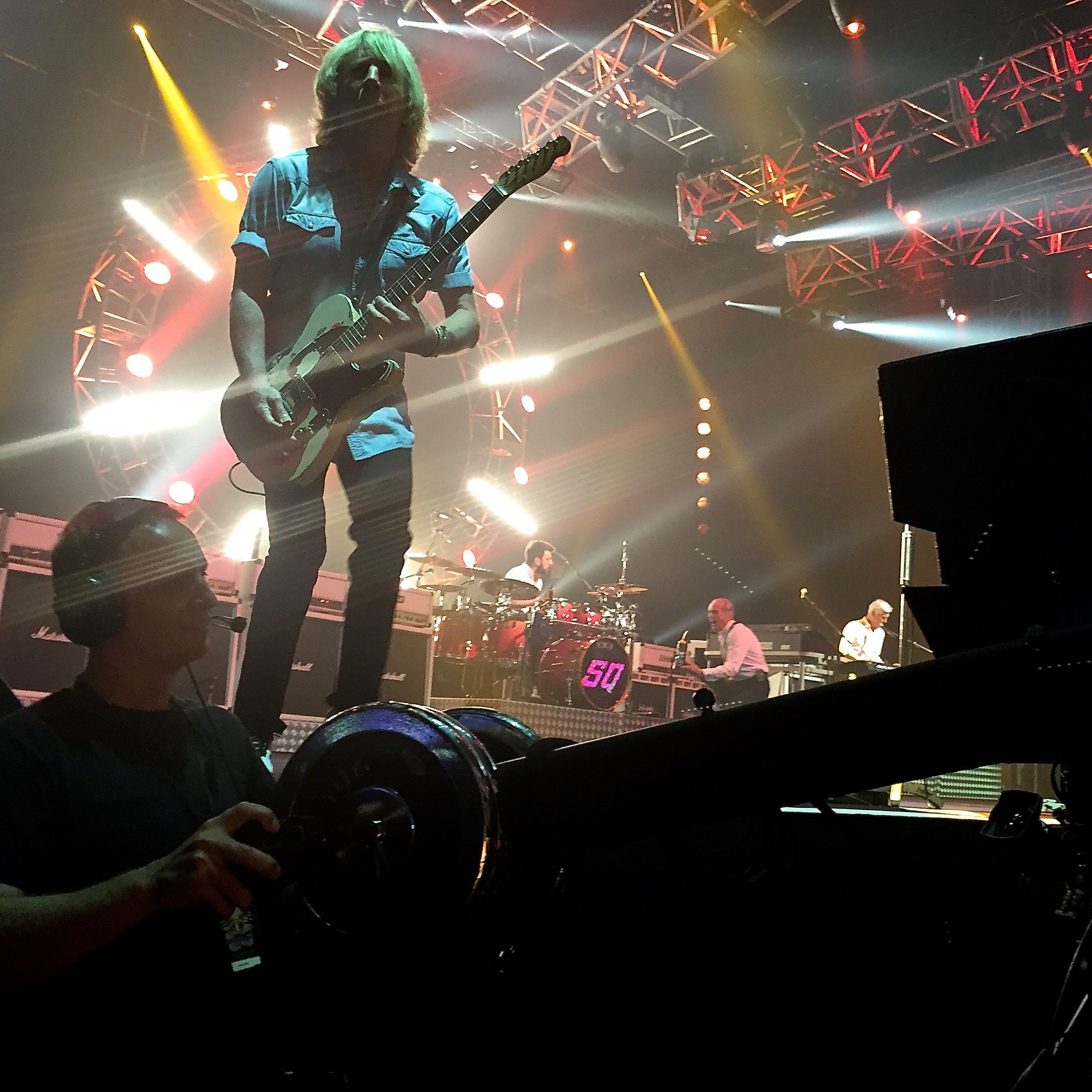 Operating the Jimmy Jib for Status Quo on the Big Top Stage at the Isle of Wight Festival