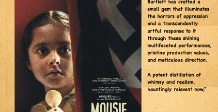 Poster for the short film Mousie, with a review quote from film critic Joyce Kulhawik of WBZ-TV Boston