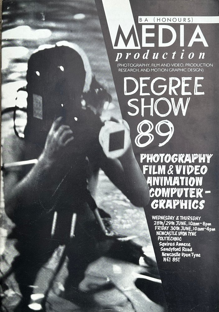 Cover of the 1989 BA (Hons) Media Production degree show programme, Newcastle upon Tyne Polytechnic